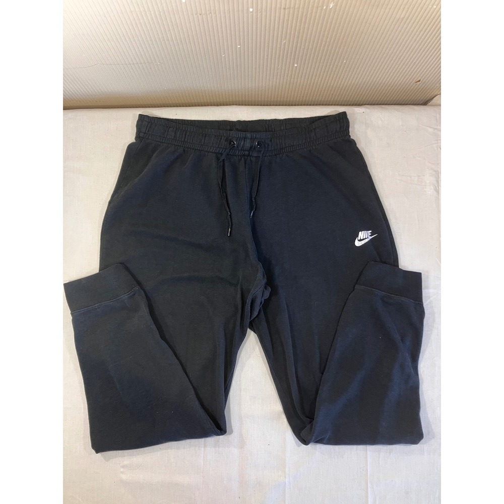 Nike Black Jogger Sweatpants Logo Athletic Casual Comfortable Size L